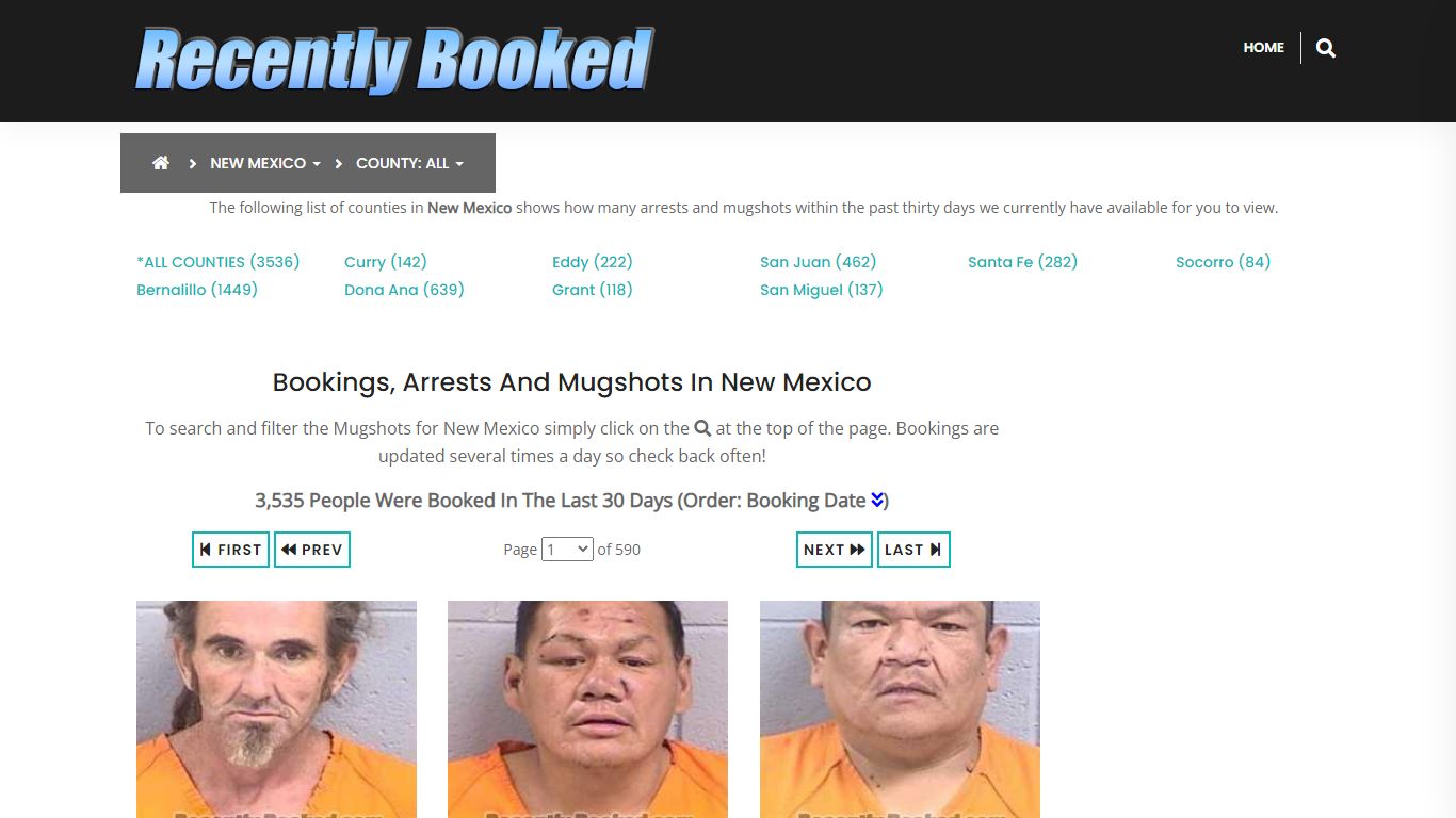 Recent bookings, Arrests, Mugshots in New Mexico - Recently Booked